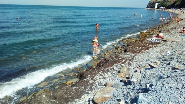 каменно-галечный пляж в Анапе